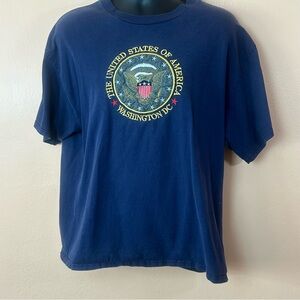 Blue United States of America Washington DC Embroidered Seal T-Shirt Adult XL